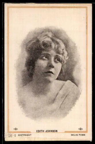 Seiden-AK Schauspielerin Edith Johnson im Portrait