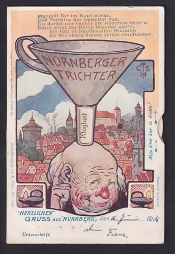 Bewegliche AK Nürnberg, Nürnberger Trichter mit Drehrad