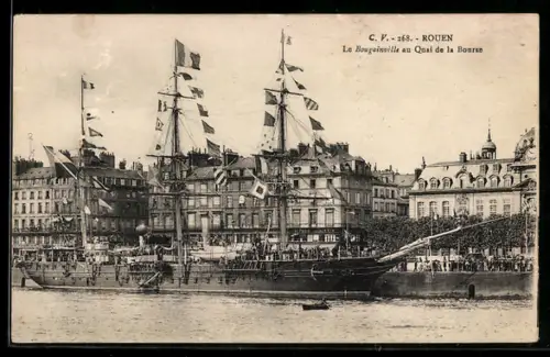 AK Rouen, Le Bougainville au Quai de la Bourse