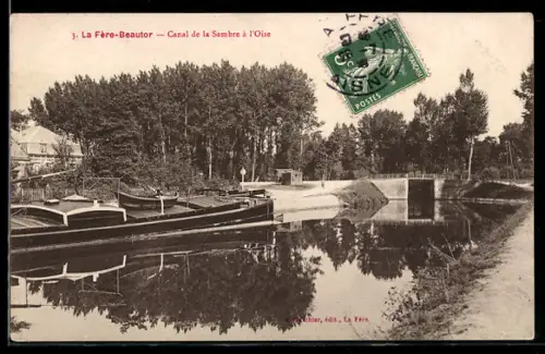 AK La Fère, Canal de la Sambre à l`Oise