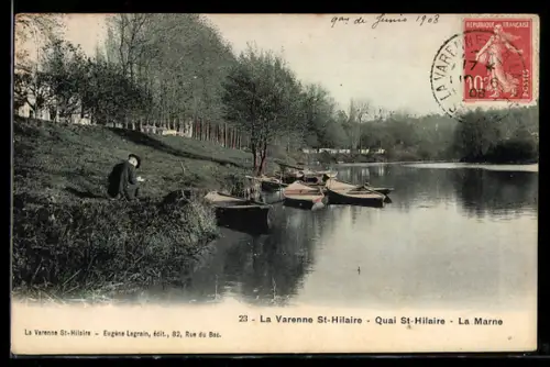 AK La Varenne St-Hilaire, Quai St-Hilaire, La Marne