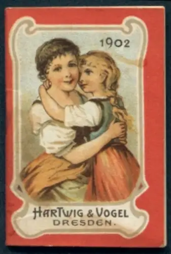 Kalender 1902, Dresden, Hartwig & Vogel, Reklame für Tell-Schokolade, Mutter und Tochter, Jüdische Feiertage