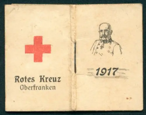 Kalender 1917, Rotes Kreuz Oberfranken, Kaiser Franz Joseph I., Jüdische und Katholische Festtage
