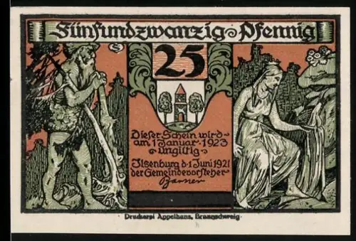 Notgeld Ilsenburg a. Harz 1921, 25 Pfennig, Szenen mit Figuren aus der Mythologie und Faust-Motiv