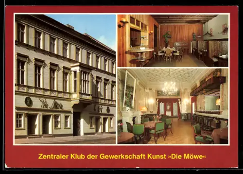 AK Berlin-Mitte, Zentraler Klub der Gewerkschaft Kunst Die Möwe, Aussenansicht, Bierstube, Luisenstrasse 18