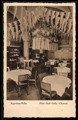 AK Chemnitz, Hotel Stadt Gotha, Augustiner-Keller, Innenansicht