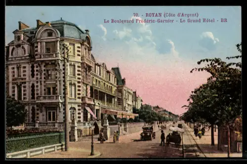AK Royan /Côte d`Argent, Le Boulevard Frédéric-Garnier, Le Grand Hôtel