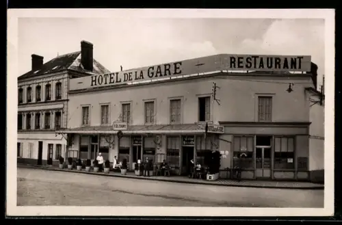 AK Ferrieres-Gournay /Seine-Inf., Hotel de la Gare, Restaurant