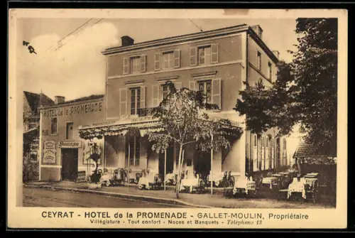 AK Ceyrat, Hotel de la Promenade, Gallet-Moulin, Propriétaire