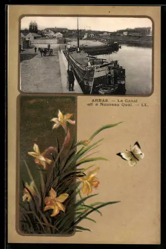 AK Arras, Le Canal et le Nouveau Quai