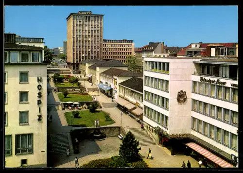 AK Kassel, Treppenstrasse mit Hospiz aus der Vogelschau