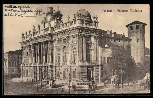 AK Torino, Palazzo Madama, Strassenbahn