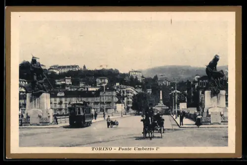 AK Torino, Ponte Umberto Io, Strassenbahn
