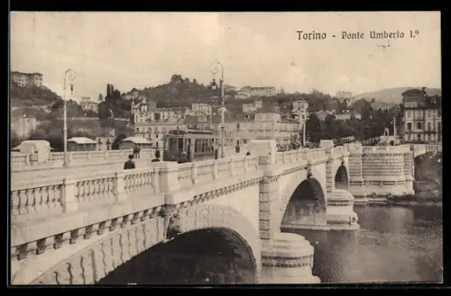 AK Torino, Ponte Umberto I, Strassenbahn