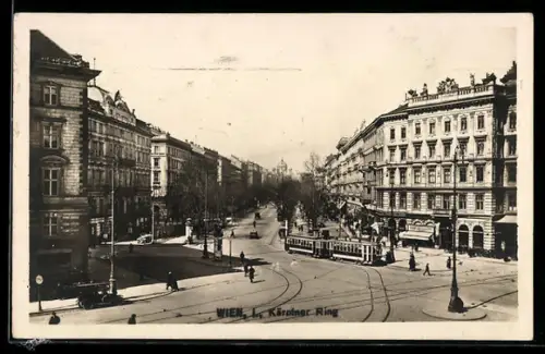 AK Wien, Kärntner Ring mit Strassenbahn