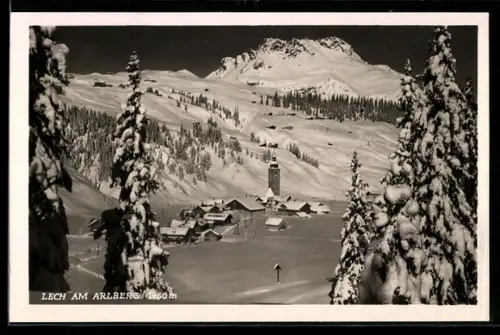 AK Lech am Arlberg, Gesamtansicht im Winter aus der Vogelschau