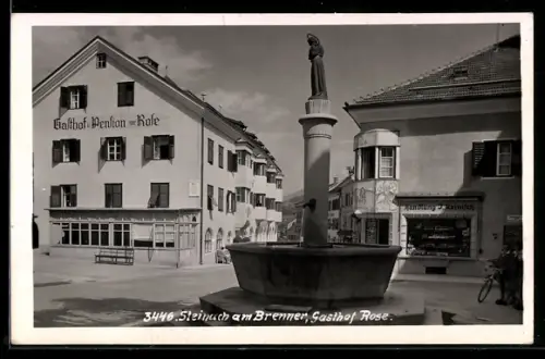 AK Steinach a. Br., Strassenpartie mit Gasthof und Pension Zur Rose