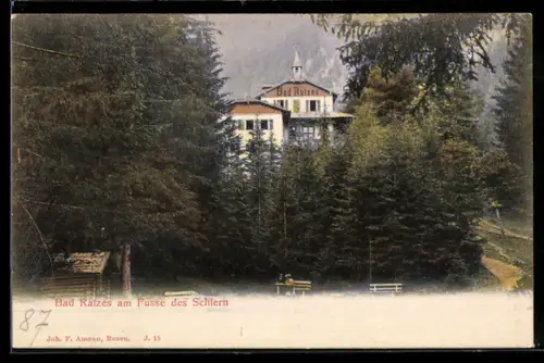 AK Bad Ratzes, Blick zum Gasthaus im Grünen