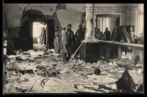 AK Pillkallen, von den Russen zerstörte Bank