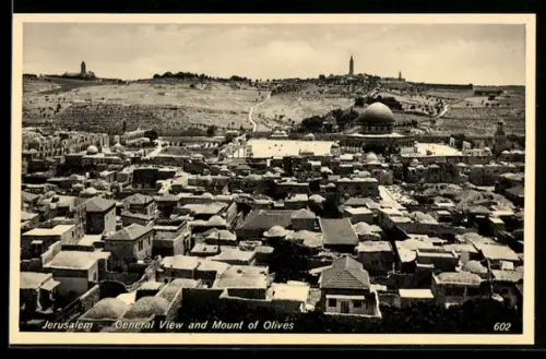 AK Jerusalem, General View and Mount of Olives