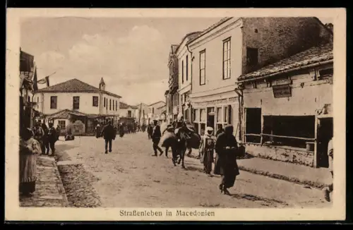 AK Monastir, Ortspartie mit Häusern