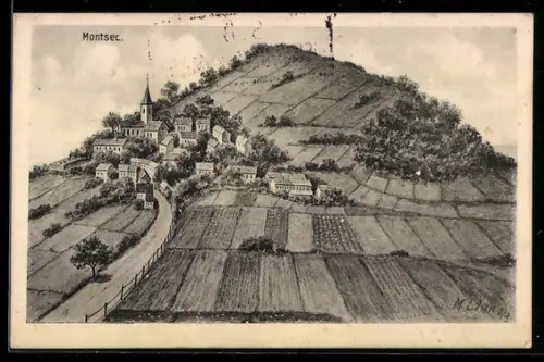 AK Montsec, Totalansicht aus der Vogelschau