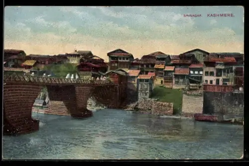 AK Srinargar, Kashmir, Brückenansicht