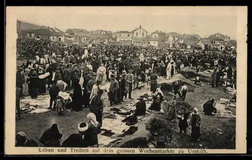AK Skopje / Ueskueb, Markttag auf dem grossen Wochenmarkt