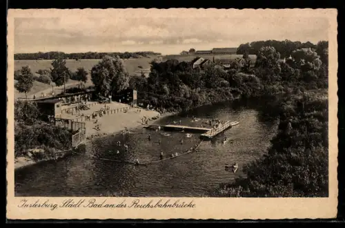 AK Insterburg, Städtisches Bad an der Reichsbahnbrücke