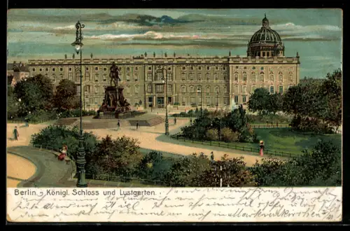 AK Berlin, Schloss und Lustgarten um 1900