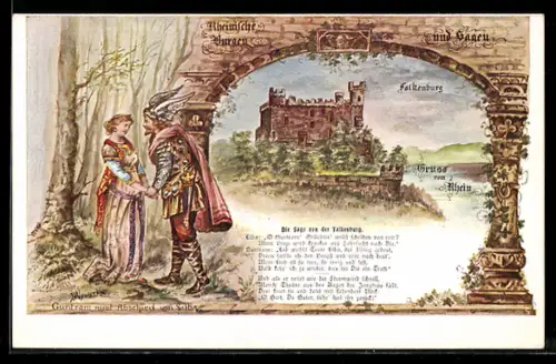 AK Trechtingshausen, Schloss Falkenstein, Guntram nimmt Abschied von Siba