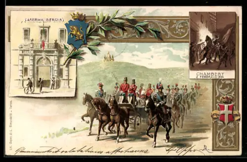 Lithographie Torino, Caserma Bergia, Chambery 3.2.1834