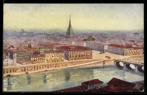 Künstler-AK G. Guerzoni unsign.: Torino, Panorama