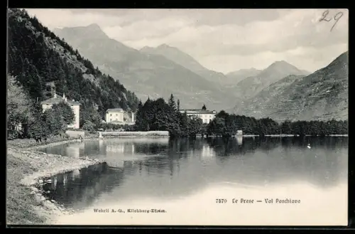AK Le Prese, Val Poschiavo, Teilansicht mit Seepartie