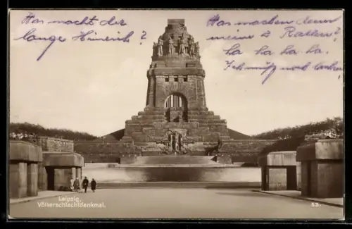AK Leipzig, Blick zum Völkerschlachtdenkmal