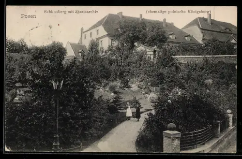 AK Posen, Schlossberg mit Staatsarchiv, ehemalige polnische Königsburg