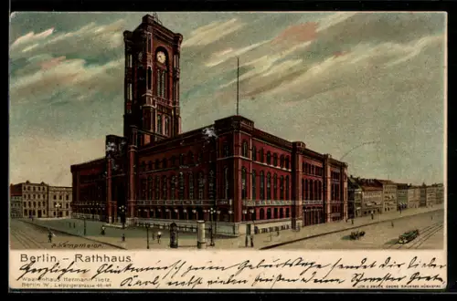 Lithographie Berlin, Rathaus in der Königstrasse