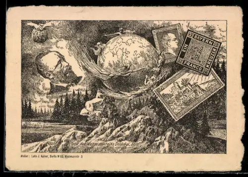 AK Berlin, Briefmarken-Ausstellung 1924, Motiv des Weltpostvereins-Denkmal in Bern