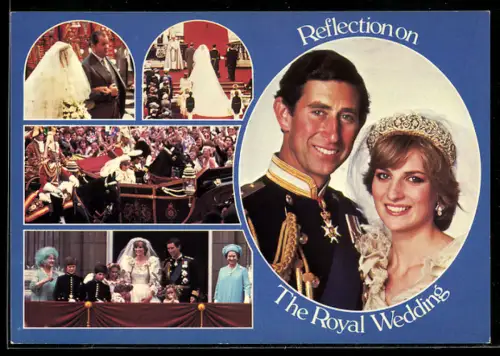 AK Prinz Charles und Prinzessin Diana von England zu ihrer Hochzeit