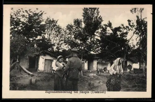 AK Skopje / Ueskueb, Frauen in der Zigeunersiedlung