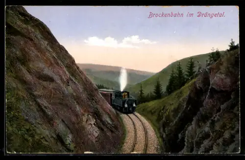 AK Drängetal, Brockenbahn passiert das Tal