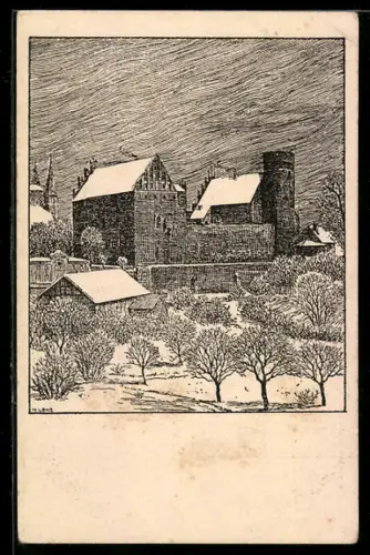 Künstler-AK Allenstein, Schloss