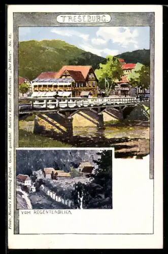 Künstler-AK H. Bahndorf: Treseburg, vom Regentenblick