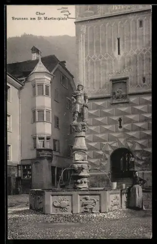 AK Chur, Brunnen am St. Martinsplatz