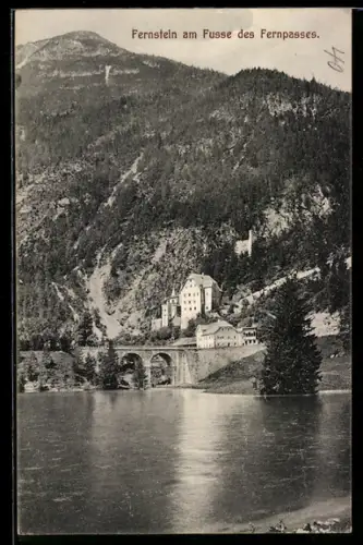 AK Fernstein a. Fernpass, Ortsansicht mit Brücke