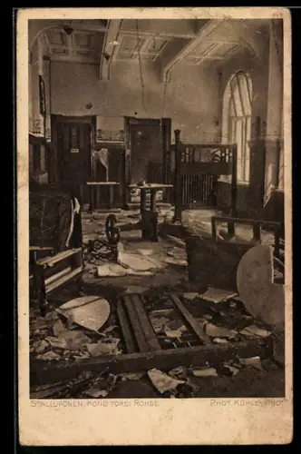 AK Stallupönen, verwüstete Konditorei Rohde