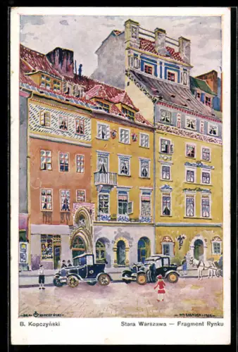 Künstler-AK Warszawa, Fragment Rynku