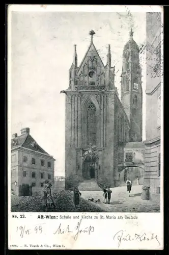 AK Wien, Schule und Kirche zu St. Maria am Gestade