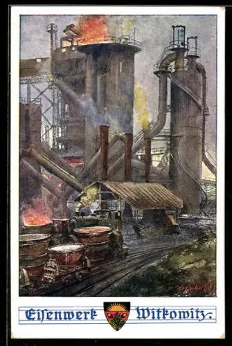 AK Deutscher Schulverein Nr. 498: Witkowitz, Eisenwerk