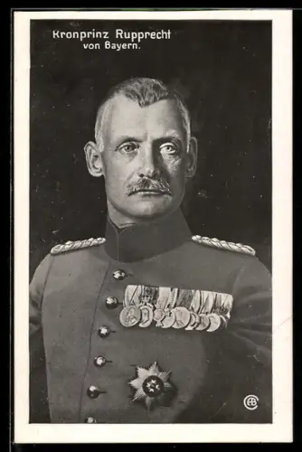 AK Kronprinz Rupprecht von Bayern, Portrait in ordengeschmückter Uniform